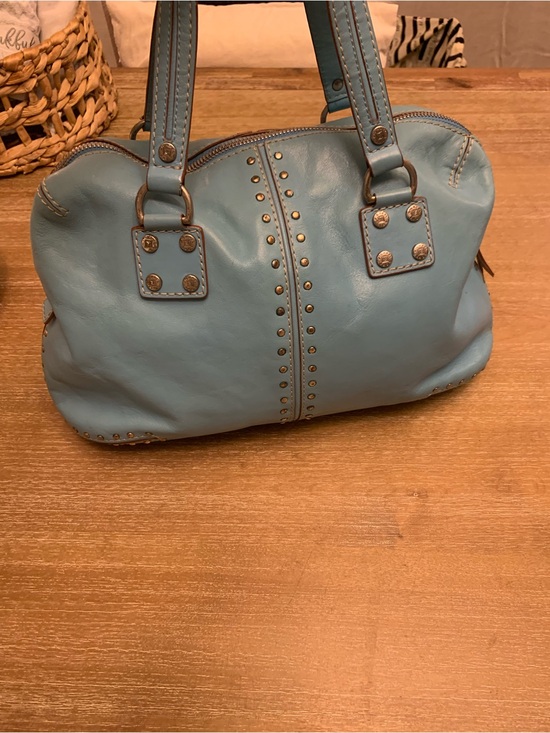 Michael Kors Handbags - Michael Kors Sky Blue Studded Leather Shoulder Bag